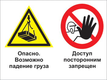 Кз 32 опасно - возможно падение груза. доступ посторонним запрещен. (пластик, 400х300 мм) - Знаки безопасности - Комбинированные знаки безопасности - Магазин охраны труда ohranatruda-shop.ru