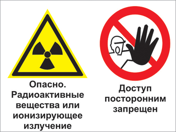Кз 35 опасно - радиоактивные вещества или ионизирующее излучение. доступ посторонним запрещен. (пленка, 400х300 мм) - Знаки безопасности - Комбинированные знаки безопасности - Магазин охраны труда ohranatruda-shop.ru